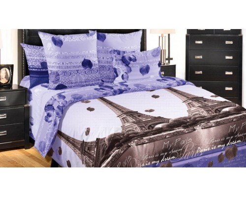 Постельное белье евростандарт Романтика Парижа-1