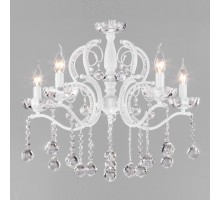 Подвесная люстра Eurosvet Brezza 10107/5 глянцевый белый/прозрачный хрусталь Strotskis