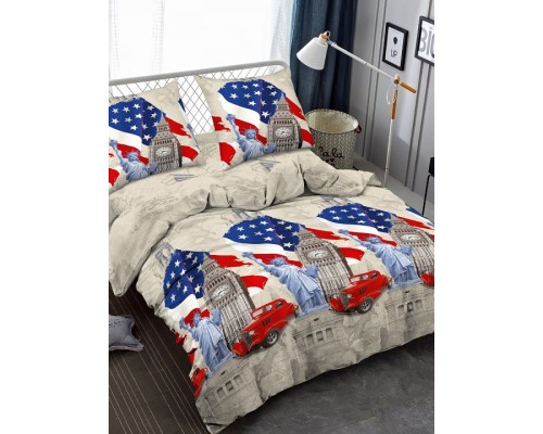 Постельное белье полутораспальное Мако-сатин Adventure