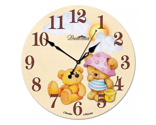 Настенные часы (33x33x4 см) Медвежата 01-024