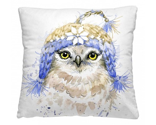 Подушка декоративная (40x40 см) Птичка в шапке