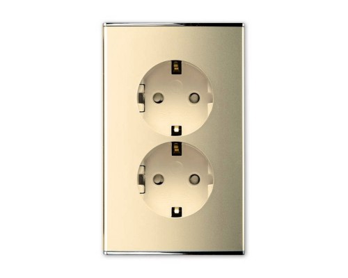 Розетка двойная с заземлением Imex Parthenon Gold WRC 3122