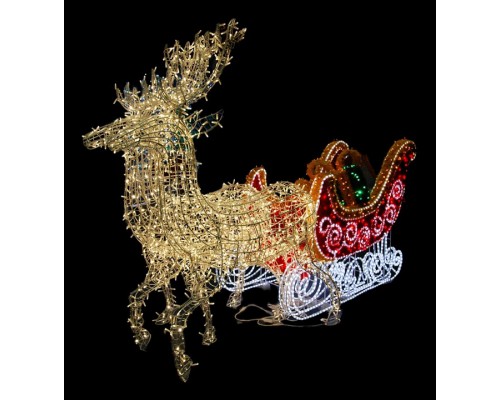 Композиция световая (3.5x0.8x1.95 м) Олень с санями 503-112