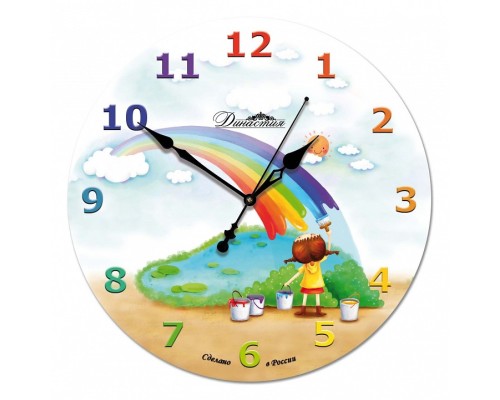 Настенные часы (33x33x4 см) Радуга 01-044