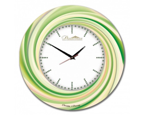 Настенные часы (33x33x4 см) Зеленый калейдоскоп 01-038